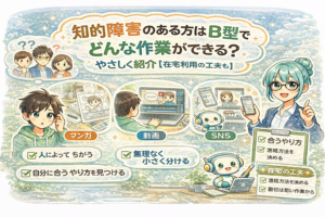 投稿についてもっと詳しく 知的障害のある方へ｜B型作業所でできる作業・関わり方・在宅の工夫をやさしく解説
