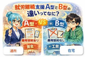 投稿についてもっと詳しく 在宅で利用できる？就労継続支援A型・B型の違いと確認すべきこと