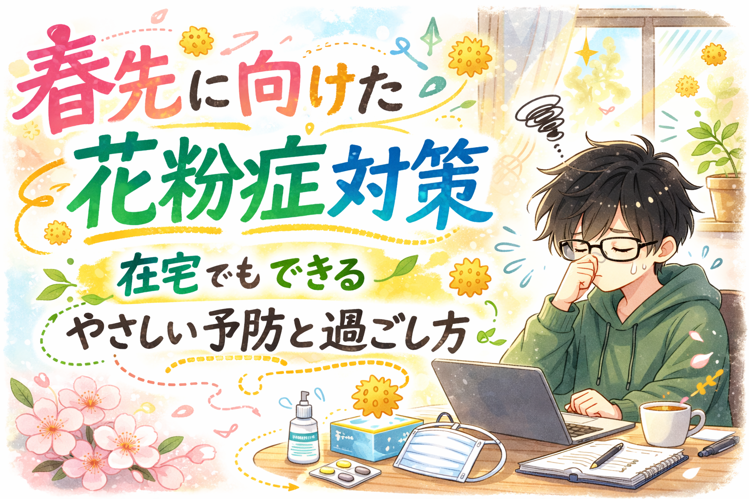 あなたが現在見ているのは 春の花粉症対策まとめ｜在宅作業を続けやすくする工夫も紹介🌸