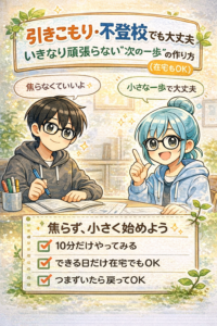 投稿についてもっと詳しく 外に出られない日があってもOK｜不登校・引きこもり経験がある人のための小さな始め方